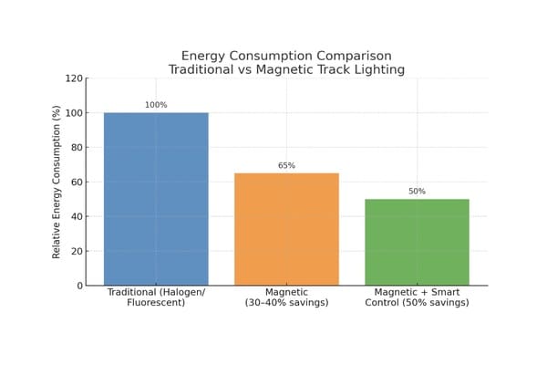 Energy savings with magnetic lighting