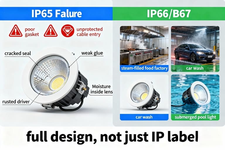 failed waterproof LED light due to condensation