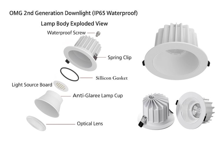 image of downlight installation and service accessibility