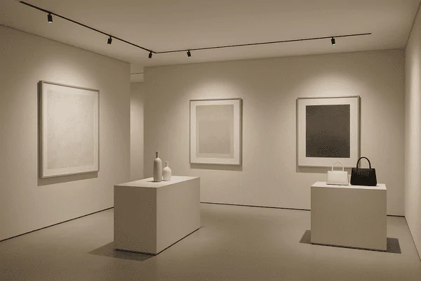 magnetic lighting in art gallery