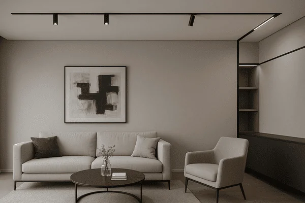 magnetic track lighting in modern interior